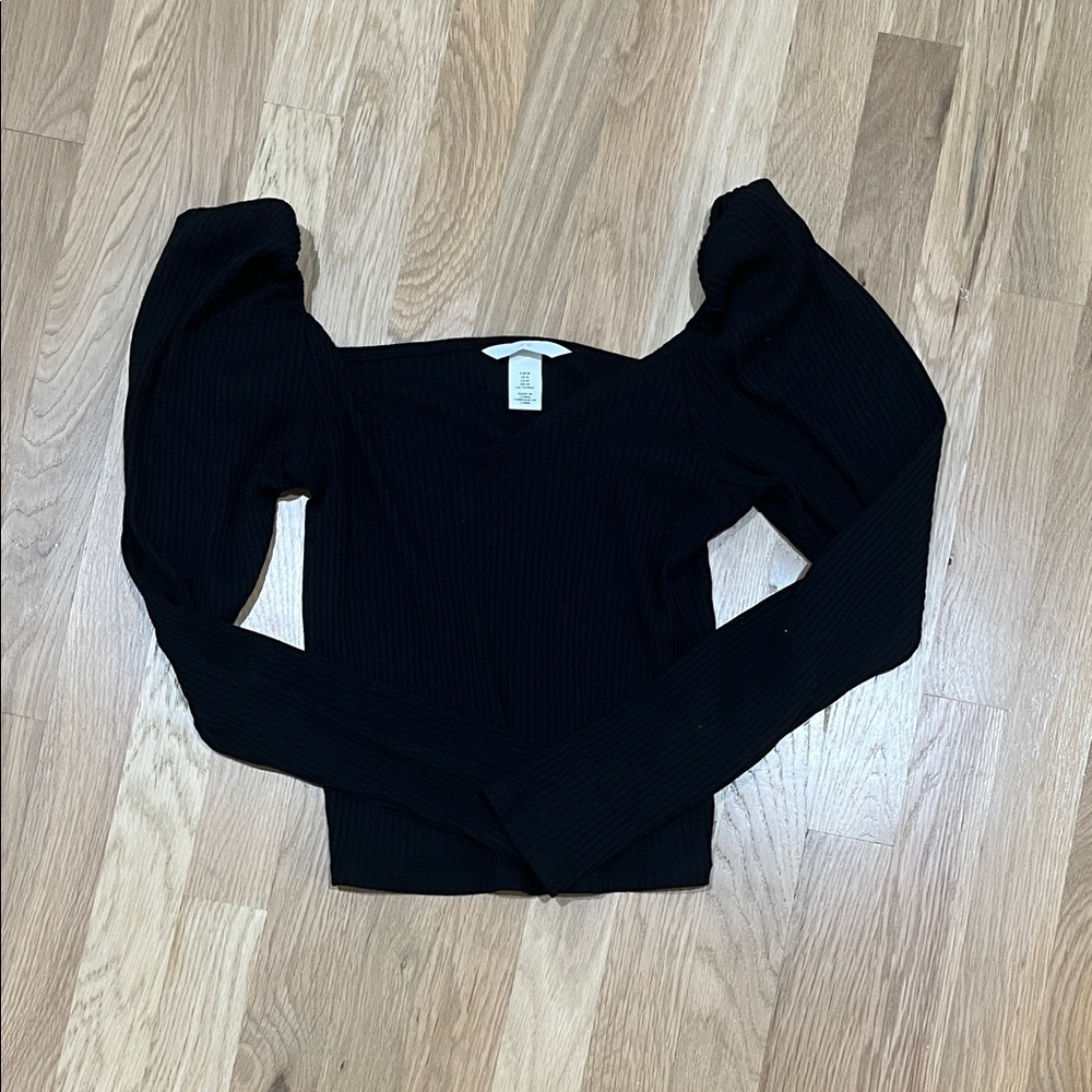 H&M Black Off-the-Shoulder Sweater